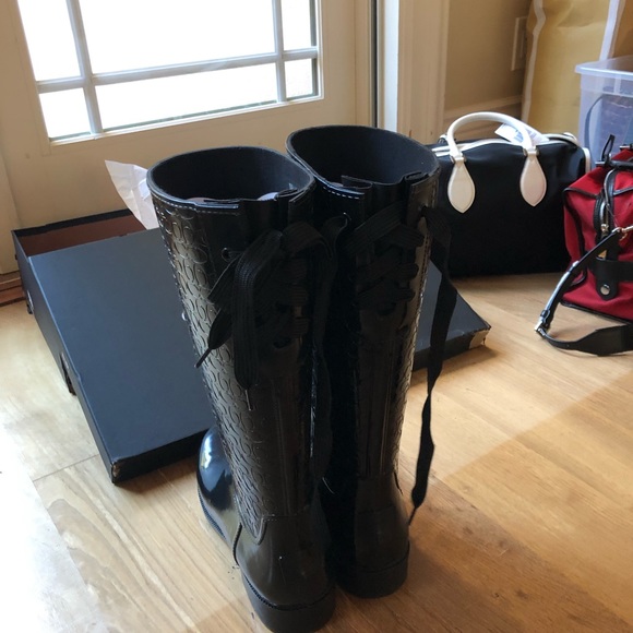 NIB Coach leather rain boots size 11b - Picture 2 of 4